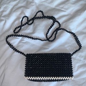 Handmade black and whit purse